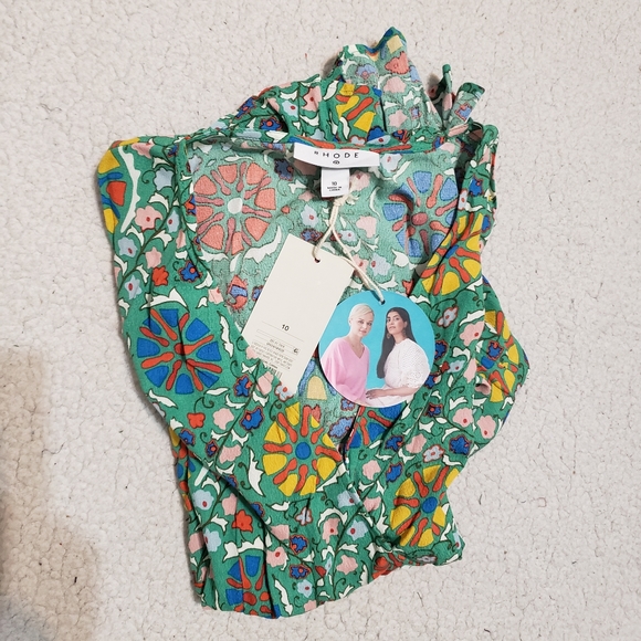 RHODE x Target Women's Zinnia Floral Print Short Sleeve Midi Dress - Picture 8 of 13